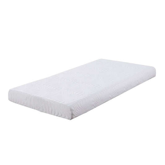 Contemporary Style Twin Size Fabric and Memory Foam Mattress, White By Casagear Home