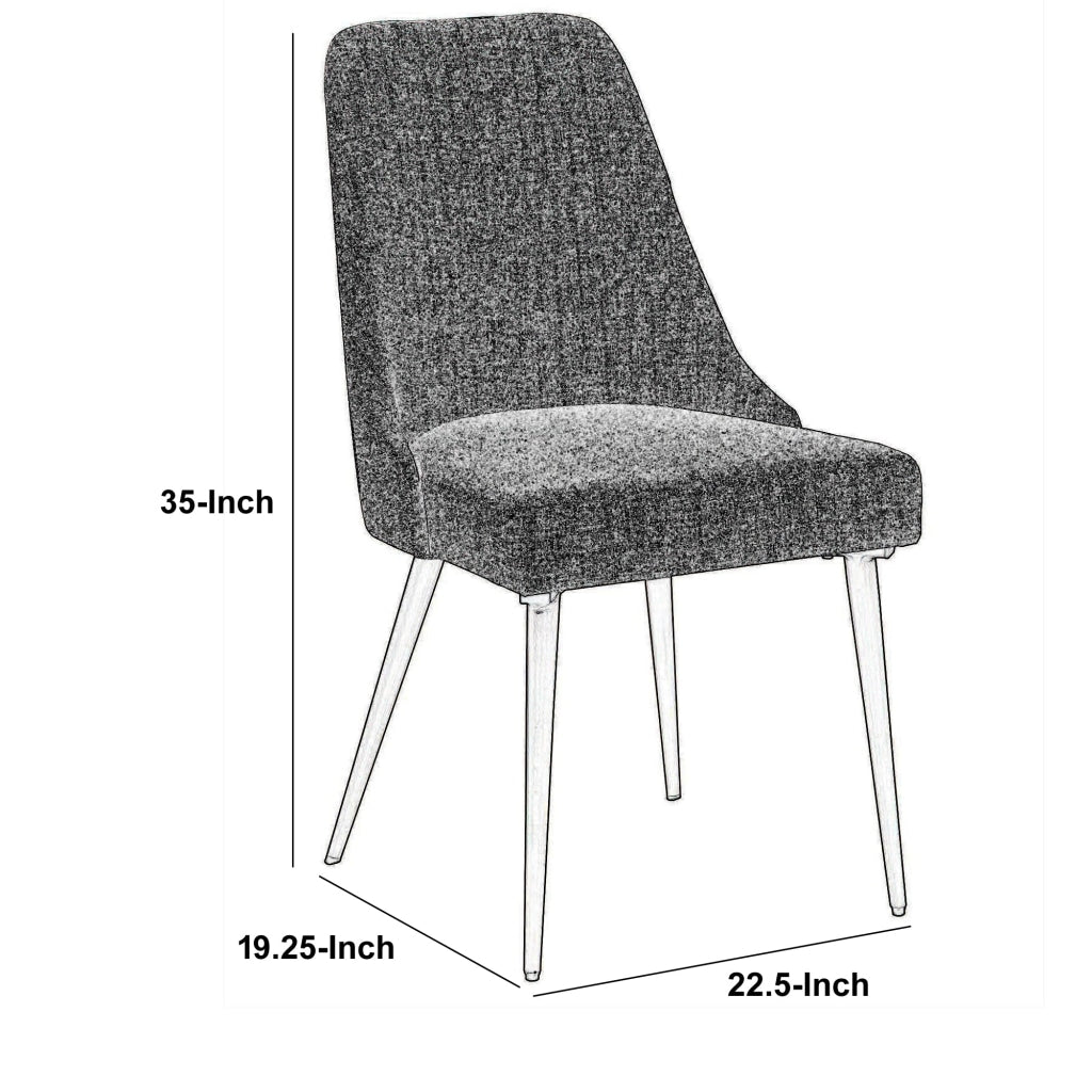 Textured Upholstered Dining Chair Set of 2 Gray BM215998