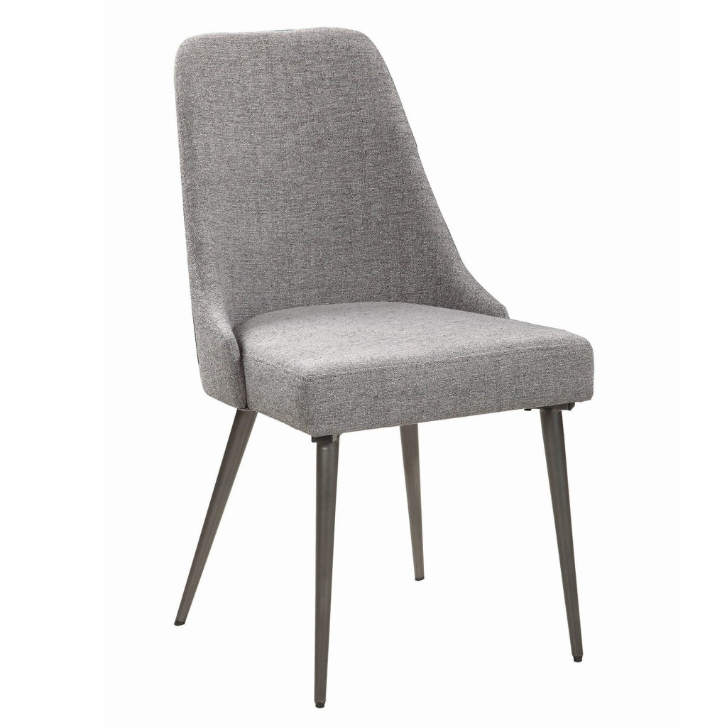 Textured Upholstered Dining Chair Set of 2 Gray BM215998