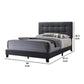 Full Size Bed with Square Button Tufted Headboard Dark Gray By Casagear Home BM216087