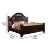 Transitional Style Eastern King Wooden Bed with Bun Feet Brown By Casagear Home BM216245