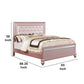 Contemporary Queen Size Wooden Bed With Mirror Trim Details Pink By Casagear Home BM216257