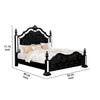 Transitional Eastern King Wooden Bed with Mirror Accents Black By Casagear Home BM216267