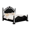 Transitional Eastern King Wooden Bed with Mirror Accents, Black By Casagear Home