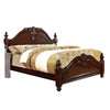 Traditional Style California King Wooden Bed with Floral Carvings, Brown By Casagear Home