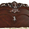 Traditional Style Eastern King Wooden Bed with Floral Carvings Brown By Casagear Home BM216289