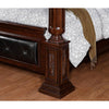 Wooden Eastern King Bed with Leatherette Headoard and Footboard Brown By Casagear Home BM216293