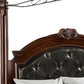 Wooden Eastern King Bed with Leatherette Headoard and Footboard Brown By Casagear Home BM216293