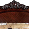 Traditional California King Wooden Sleigh Bed with Intricate Carving Brown By Casagear Home BM216294