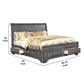 Transitional California King Wooden Bed with Multiple Bottom Drawers Gray By Casagear Home BM216315