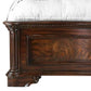 California King Wooden Bed with Intricate Carved Headboard Brown By Casagear Home BM216319