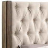 Fabric Wingback Design Eastern King Bed with Button Tufted Details,Brown By Casagear Home BM216329