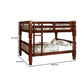 Wooden Twin over Twin Bunk Bed with Bobbin Motif Spindles Brown By Casagear Home BM216386