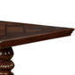 Wooden Extendable Dining Table with Ornate Double Pedestal Base Brown By Casagear Home BM216392