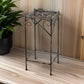 Scrolled Metal Frame Plant Stand with Square Top, Large, Black By Casagear Home