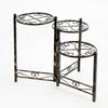 3 Tier Heart Clover Design Round Top Metal Plant Stand Black By Casagear Home BM216727