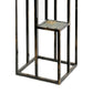 4 Tier Cast Iron Frame Plant Stand with Stone Topping Black And Gold By Casagear Home BM216737