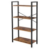 47’ 4-Tier Bookcase with Cross Back Brown and Black By Casagear Home BM217079