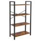 47’ 4-Tier Bookcase with Cross Back Brown and Black By Casagear Home BM217079