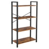 47’ 4-Tier Bookcase with Cross Back Brown and Black By Casagear Home BM217079