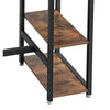 Wood and Metal Frame Bar Counter with 3 Shelves Rustic Brown and Black By Casagear Home BM217106