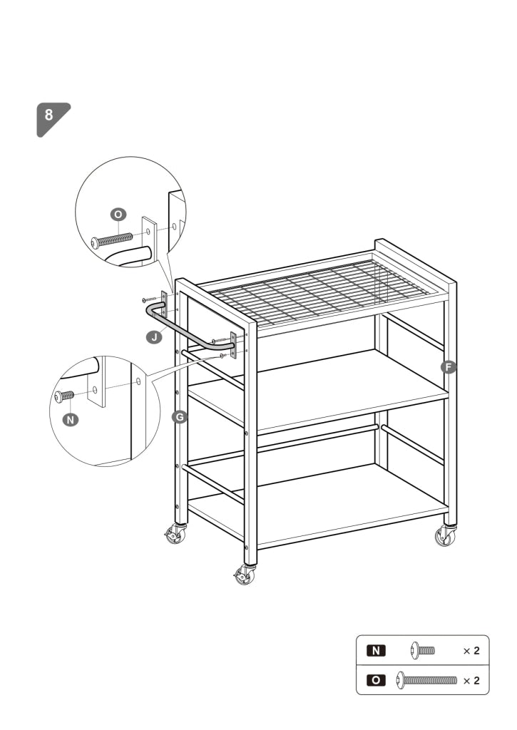 25 Tray Top Kitchen Cart with 2 Shelves and Casters Brown and Black By Casagear Home BM217112