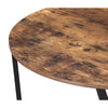 36’ Round Wood Top Coffee Table Brown and Black By Casagear Home BM217113