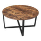 36’ Round Wood Top Coffee Table Brown and Black By Casagear Home BM217113