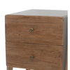 Wooden Side Table with 2 Drawers and A Shape Legs Brown and Gray By Casagear Home BM217281