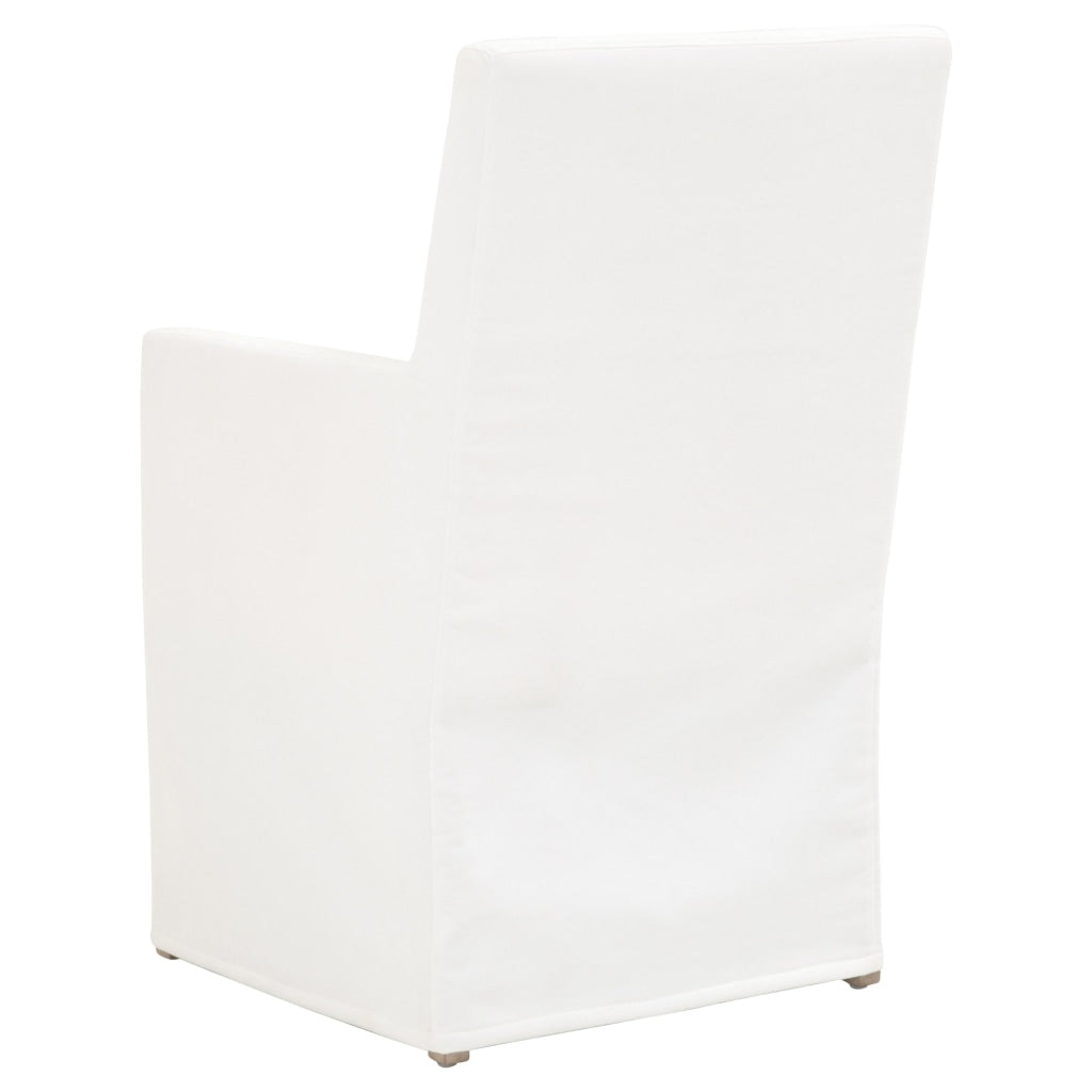 Wooden Frame Arm Chair with Removable Slipcover White By Casagear Home BM217354