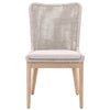 Wingback Dining Chair with Rope Woven Mesh Design,Set of 2,Beige and Gray By Casagear Home BM217382