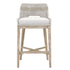 39’’ Rope Woven Barstool With Flared Legs Gray By Casagear Home BM217398