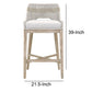 39’’ Rope Woven Barstool With Flared Legs Gray By Casagear Home BM217398