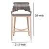 39’’ Rope Barstool With Stretcher and Cross Support Dark Gray By Casagear Home BM217400