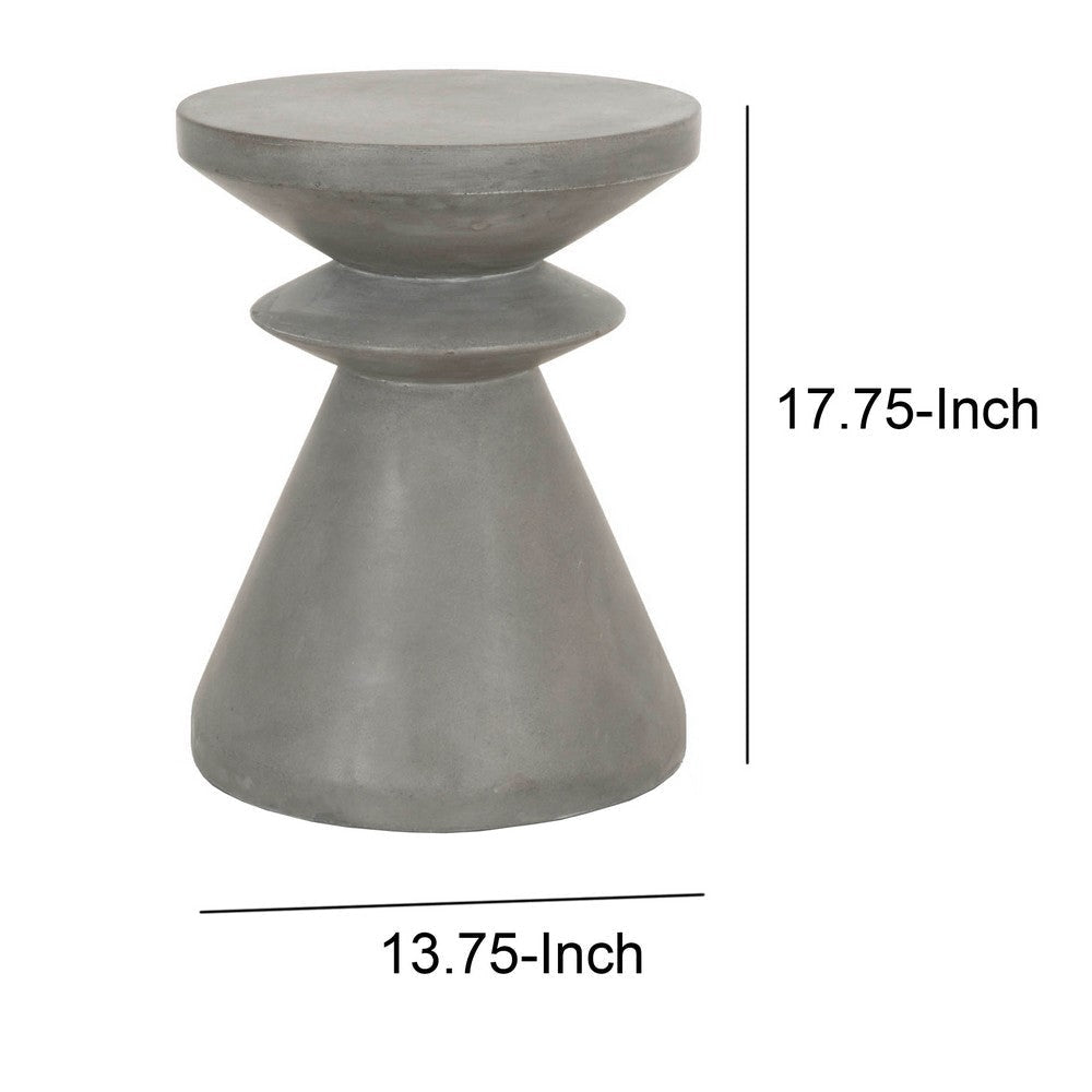 17’ Pawn Shape Concrete Top Accent Table Gray By Casagear Home BM217406