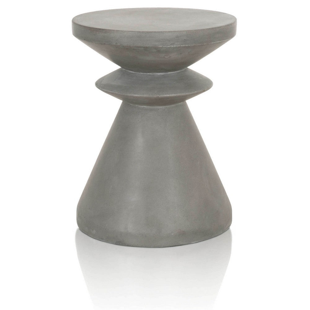 17’ Pawn Shape Concrete Top Accent Table Gray By Casagear Home BM217406