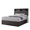 Transitional Wooden Queen Size Platform Bed with Bookcase Headboard, Gray By Casagear Home