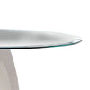 Round Glass Top Counter Height Table with Oval Shaped Base White By Casagear Home BM217468