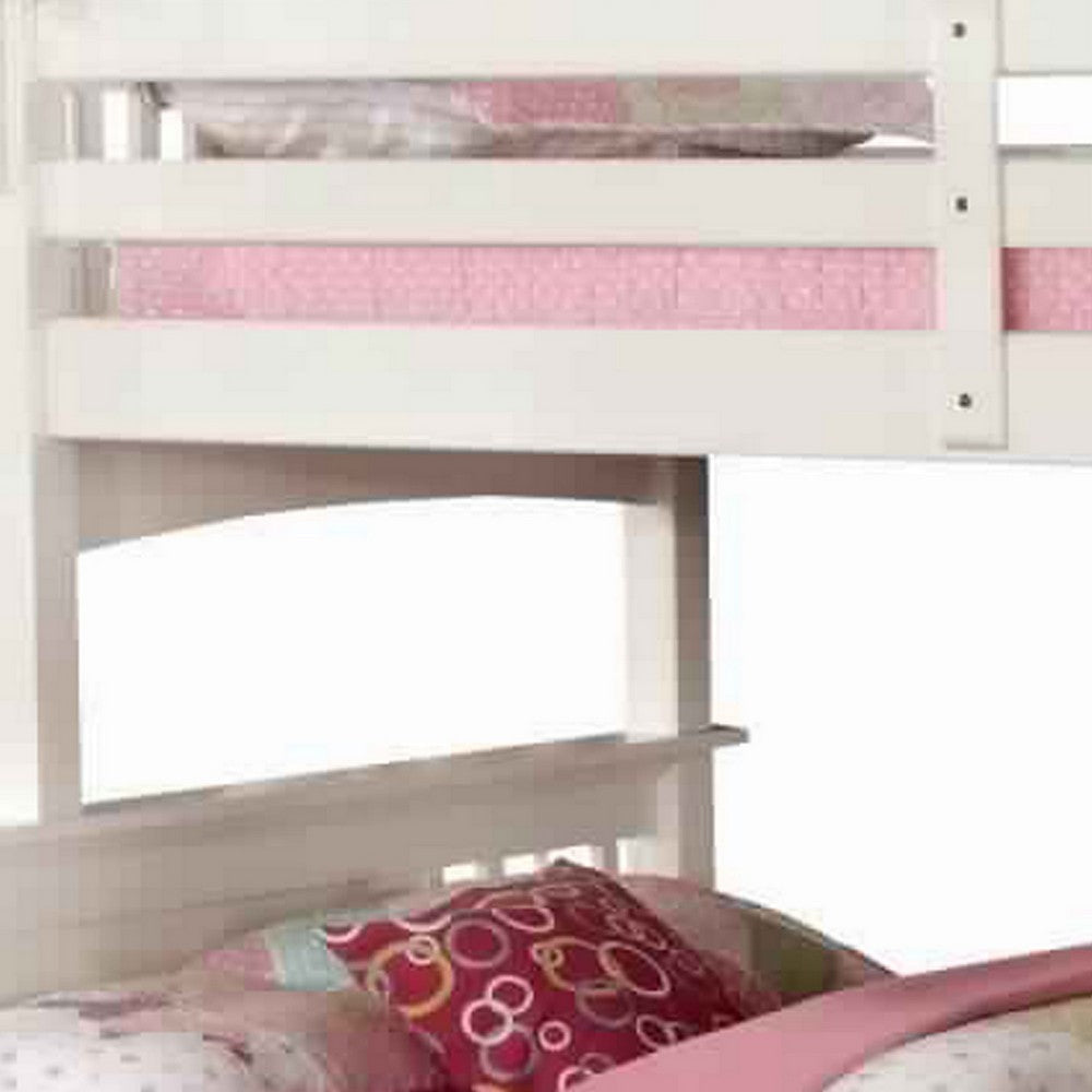 Mission Style Extra Large Twin over Queen Size Bed with Ladder White By Casagear Home BM217530