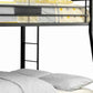 Horizontal Slatted Metal Full Over Queen Bunk Bed with 2 Ladders Black By Casagear Home BM217535