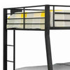 Horizontal Slatted Metal Full Over Queen Bunk Bed with 2 Ladders Black By Casagear Home BM217535