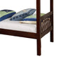 Wooden L Shaped Twin Quad Bunk Bed with Attached Ladder Brown By Casagear Home BM217576