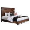 Wooden Eastern King Size Bed with High Headboard, Brown By Casagear Home