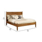 Wooden California King Size Bed with Panel Headboard Oak Brown By Casagear Home BM217638