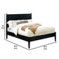 Wooden Eastern King Size Bed with Panel Headboard Black By Casagear Home BM217642