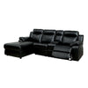 Leatherette Reclining Sectional Sofa with Chaise and Console, Black By Casagear Home