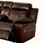 Leatherette Reclining Sectional Sofa with Chaise and Console Brown By Casagear Home BM217680