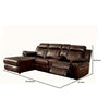 Leatherette Reclining Sectional Sofa with Chaise and Console Brown By Casagear Home BM217680