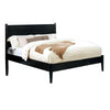 Mid Century Modern Wood Queen Bed with Round Tapered Legs, Black By Casagear Home