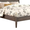 Mid Century Modern Wood Queen Bed with Round Tapered Legs Gray By Casagear Home BM217705